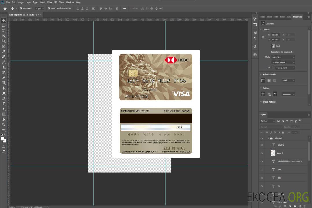 Carte de crédit Visa Gold de la banque HSBC britannique template Carte de crédit Visa Gold de la banque HSBC britannique template